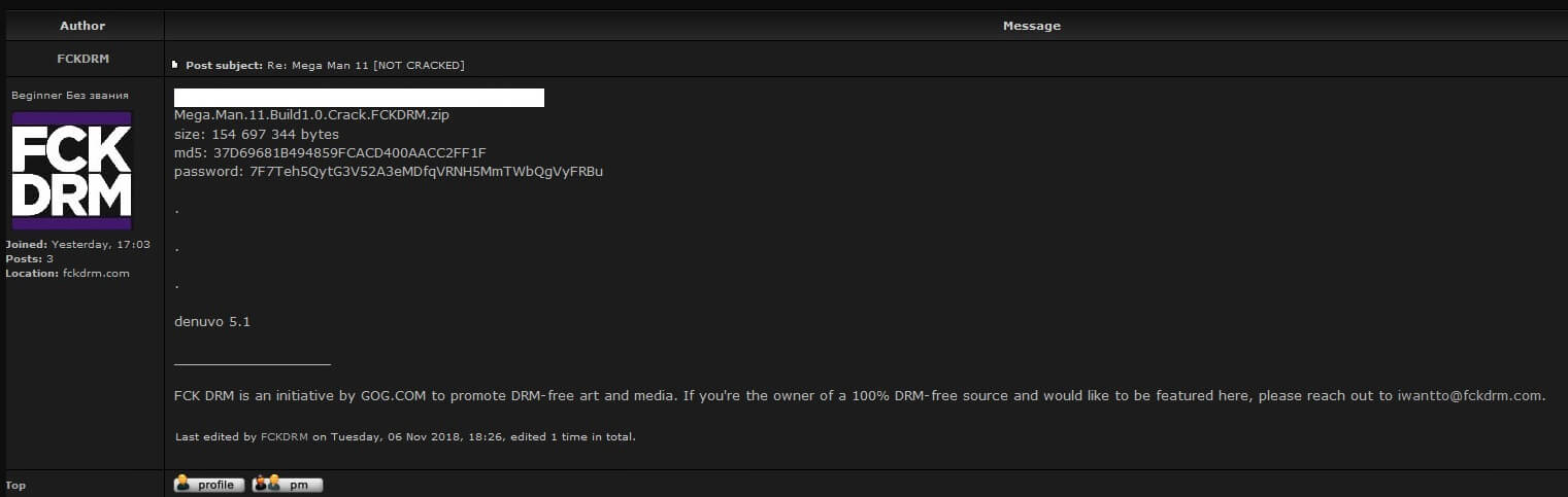 На релизной сцене новый взломщик - FCKDRM