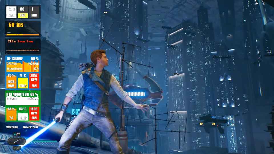 Star Wars Jedi Survivor na RTX 4060 Ti